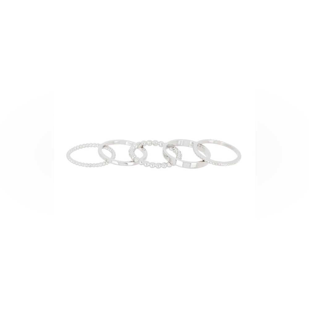 Halogen Mixed Texture Metal Ring Stack - image 7